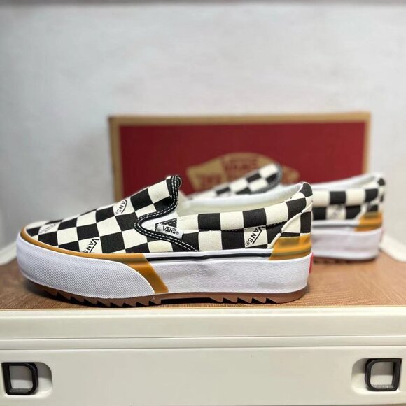 VANS Era Stacked Checkerboard Slip On Canvas Shoes - Picture 6 of 7